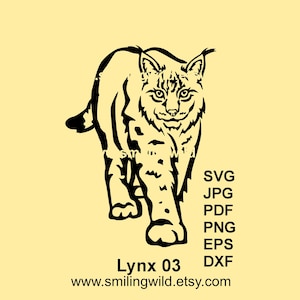 Lynx SVG Clipart - Lynx eurasien forêt Animal Vector Graphic pour Cricut & découpe Laser Wildlife Design numérique