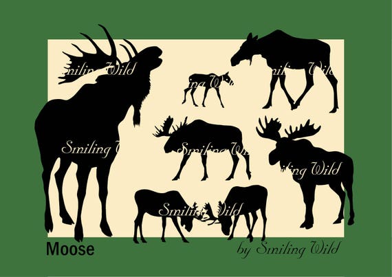 Download Moose Silhouette Svg Clipart Cut Out File Moose Deer Vector Etsy