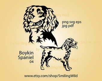 Boykin Spaniel svg vecteur art graphique chien clipart Boykin Spaniel coupe fichier couper cricut coupe fichier portrait tête oeuvre design