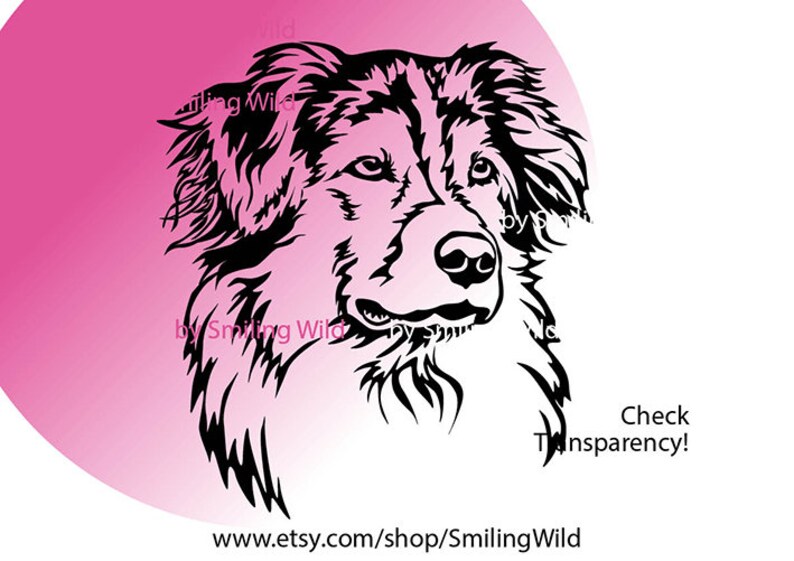 Aussie Svg Dog Head Vector Graphic Art Australian Shepherd - Etsy