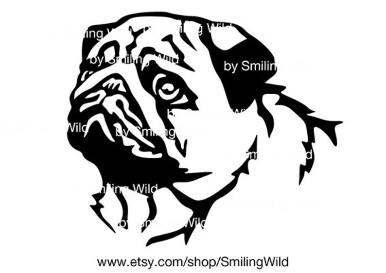 Download Pug dog svg cut file cricut printable vector graphic art ...