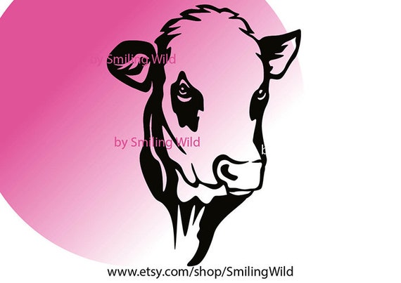 Simmental Cattle Svg Vector Graphic Portrait Simmental Cow