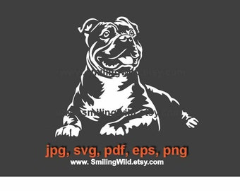 American bully dog svg cuttable vector file, American bully digital graphic clip art design