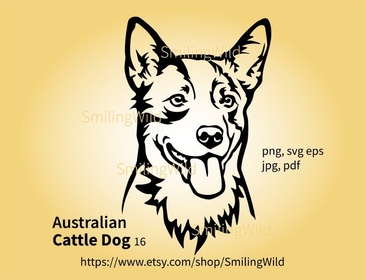 Red Heeler /16/ Svg Australian Cattle Dog Vector Graphic Etsy