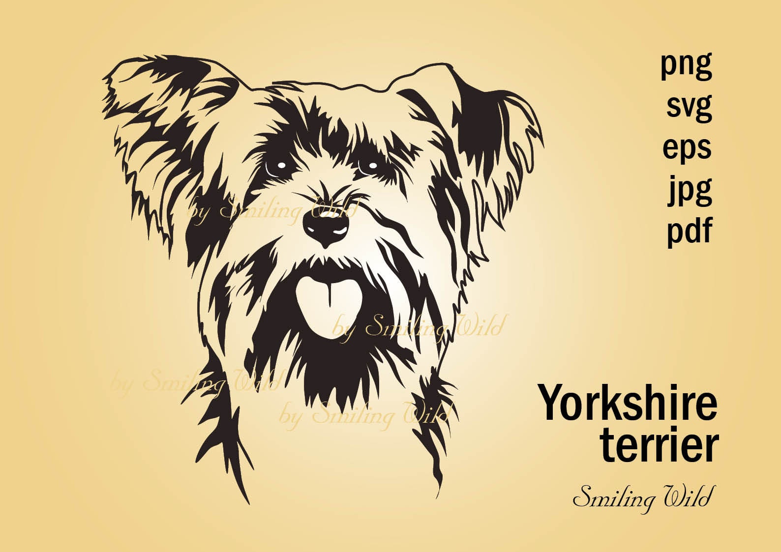 Download Yorkie Art Svg Yorkshire Terrier Peeking Dog Portrait Design Etsy