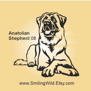 Berger d'Anatolie svg & clipart png - art graphique vectoriel chien - fichier découpé au laser clipart coupe berger cricut conception numérique anatolienne