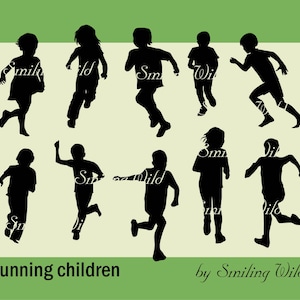 bambini che corrono svg bambini corrono silhouette bambino vettore arte clipart ragazza correre svg bambino correre ritagliabile cricut ritaglio stampabile bambini