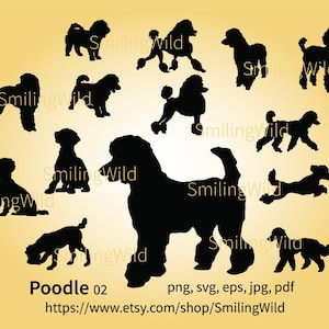 Poodle svg png silhouette bundle dog clipart cut out vector graphic art printable poodle art for printing digital dogs poodle png