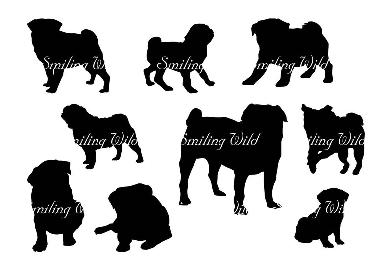 Download Pug dog svg silhouette puppy svg clipart pug Mopshond ...
