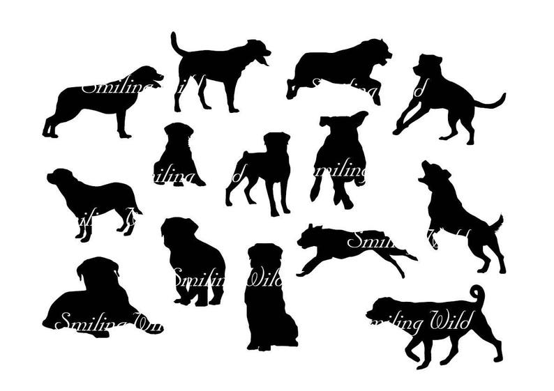 Download Rottweiler svg dog clipart silhouette jumping dog running ...