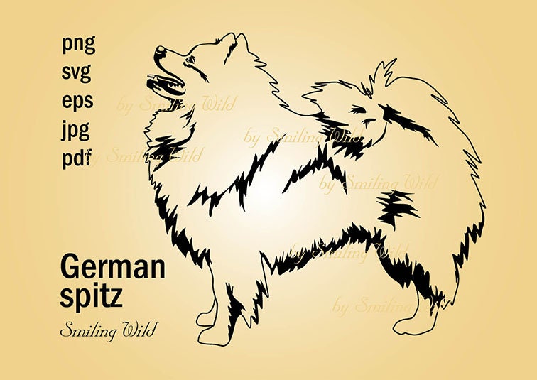 German Spitz Svg Vector Graphic Art Design Deutscher Spitz Etsy