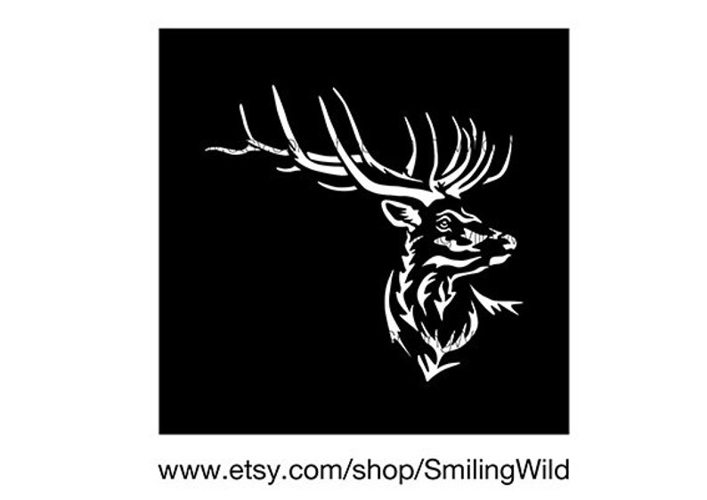 Elk Wapiti svg deer clipart vector graphic art artwork elk stag svg cut file cuttable digital design white print on black