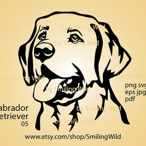 Labrador Retriever svg & png clipart portrait chien vector art labo fichier coupe découper chien mignon amoureux cadeau imprimable labrador cricut design
