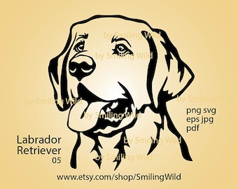 Labrador Retriever svg & png clipart portrait dog vector art LAB cut file cuttable cute dog lovers gift printable labrador cricut design