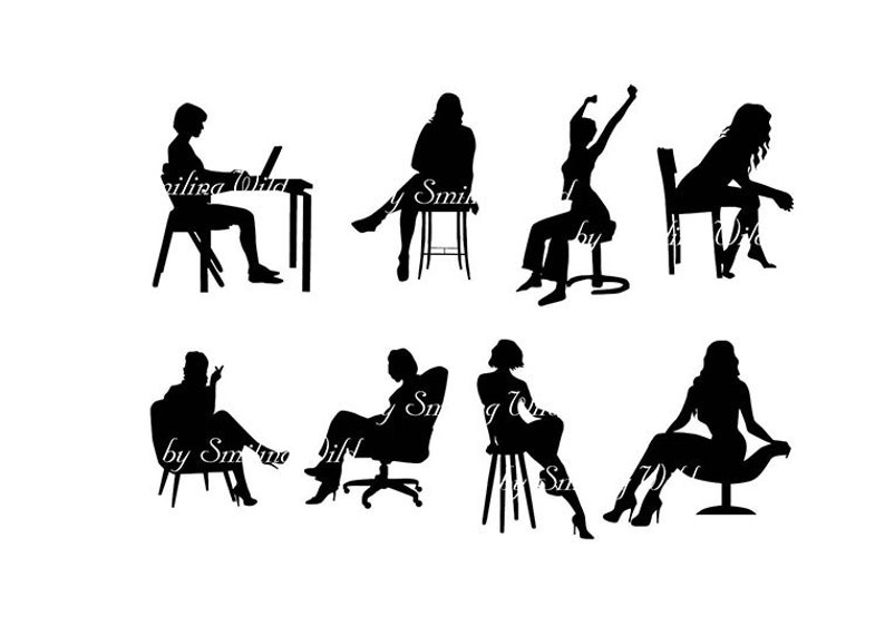Download Sitting woman svg silhouette clipart printable woman ...