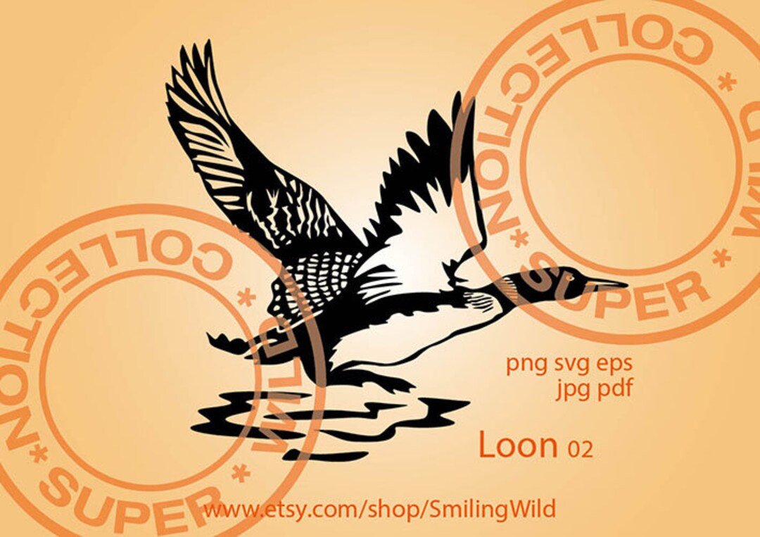 Loon Svg Clipart Vector Graphic Art Flying Bird Svg Loon Cut File ...