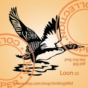 Loon SVG & PNG clipart vector graphic art flying bird, cut file cricut cuttable logo digital desig printable, Cricut and laser cuttable