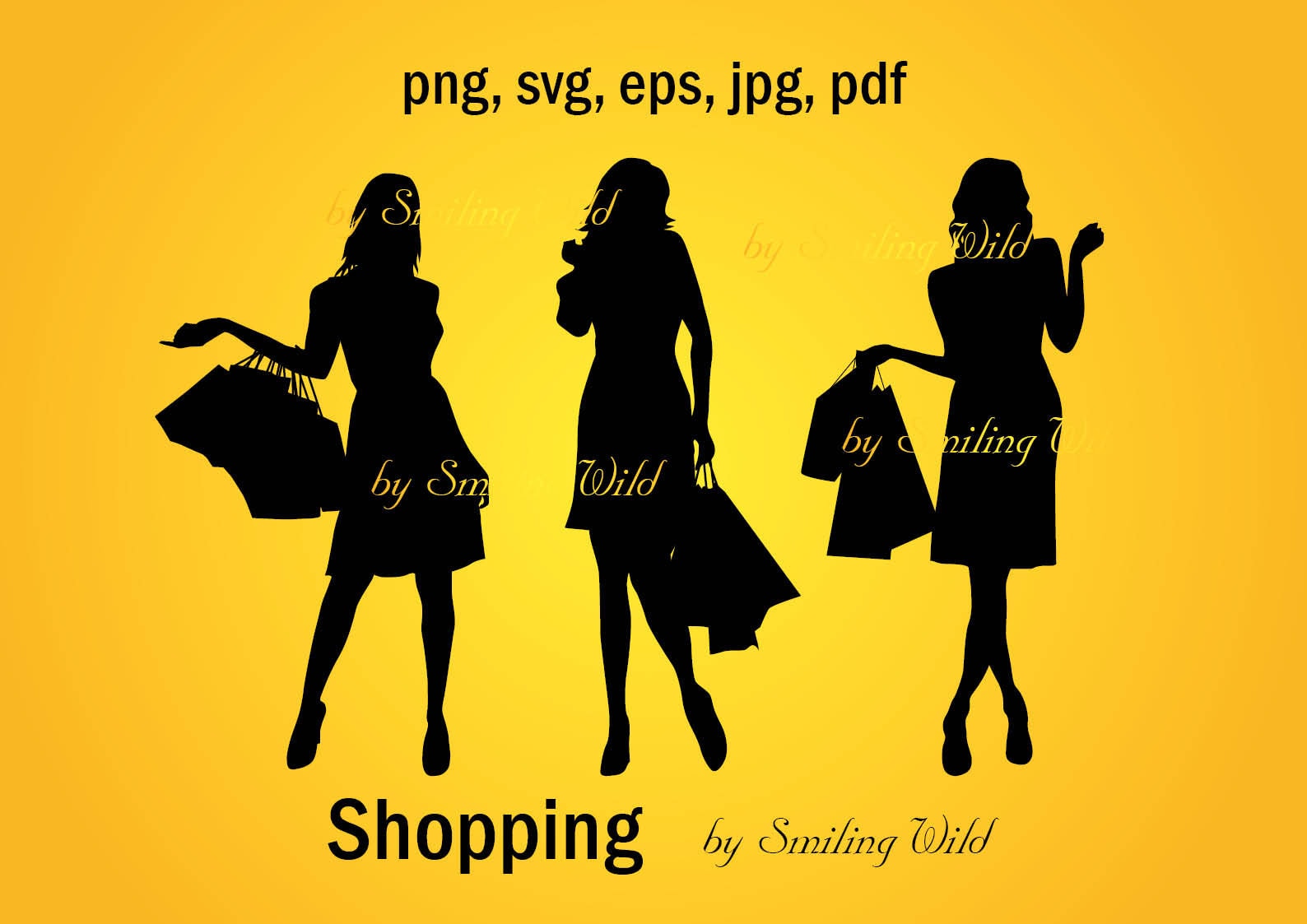 Download Shopping Woman Silhouette Svg Printable Fashion Png Vector Etsy