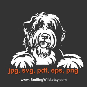 Bobtail Kopf svg Clip Art Design, Bobtail Hund schneidbare Vektorgrafik
