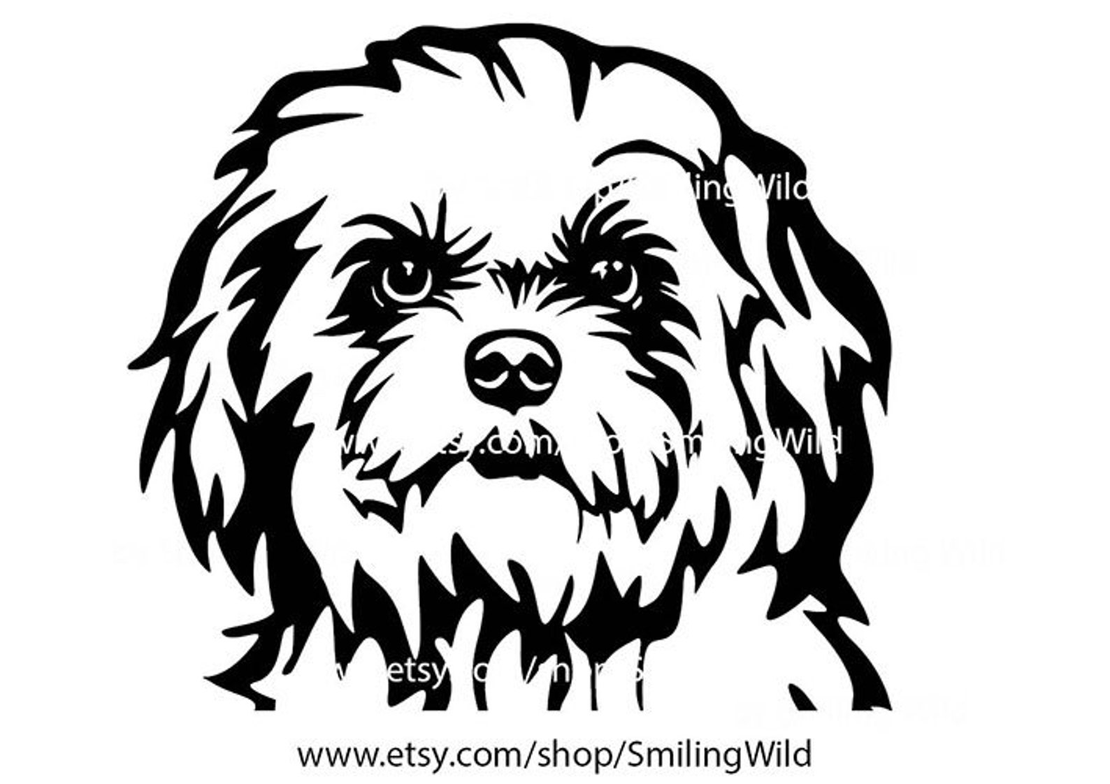 Havanese Dog Breed Svg Clipart Portrait Havanese Laser Cut Etsy UK