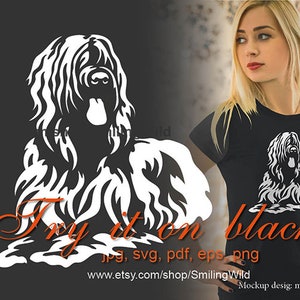 Briard hond SVG Graveerbare digitale bestand, Briard vector grafische hond clip art illustratie