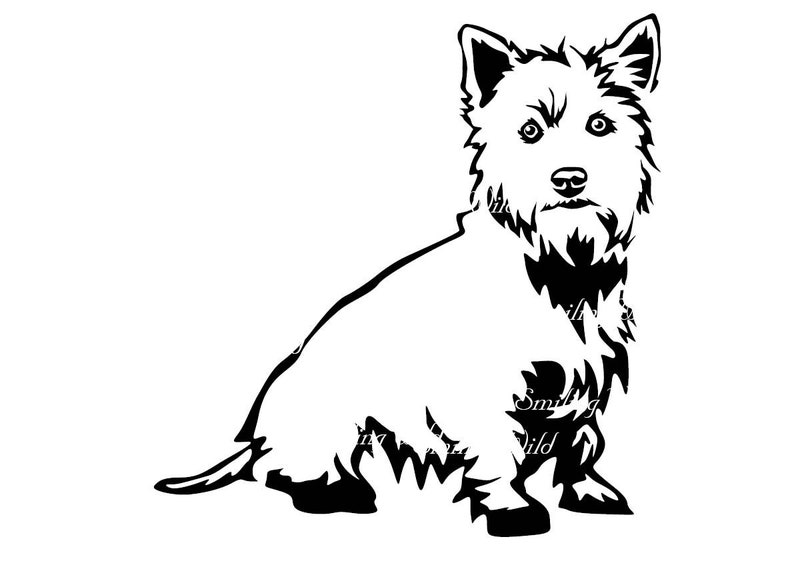 Westie Art Dog Svg Vector Graphic Art West Highland White - Etsy