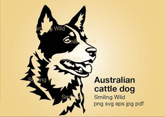 Download Blue Heeler Dog Svg Clipart Vector Graphic Art Blue Heelr Etsy PSD Mockup Templates