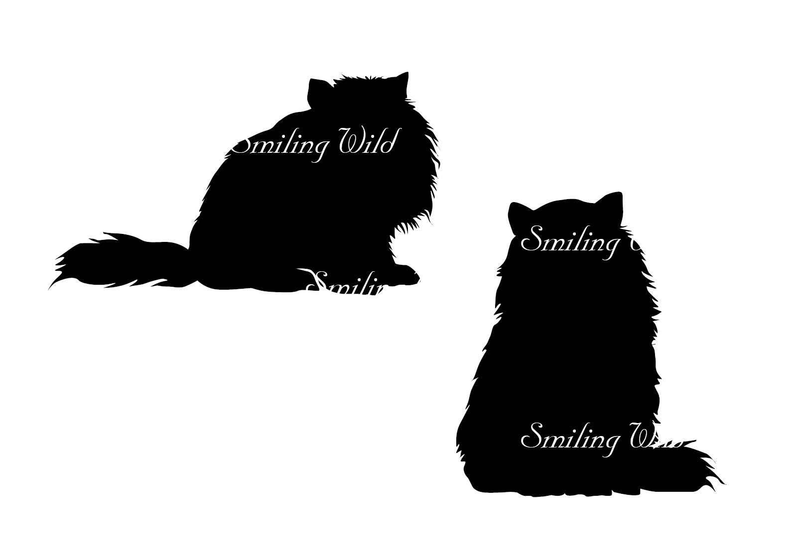 切り絵の一閑張り「ペルシャ猫」 ペルシャ猫のSVGシルエット切り抜きファイル、猫のクリップ