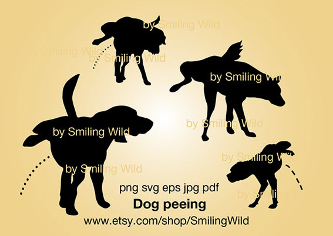Dog Peeing Svg Clipart Silhouette Vector Graphic Art Dog Peeing Digital