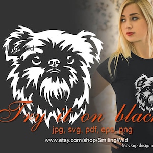 Ritratto di cane Griffon di Bruxelles con clip art in formato svg, grafica vettoriale digitale ritagliabile Griffon di Bruxelles