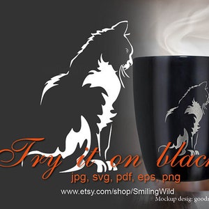 Smoking Katze svg, weiße Vektor-Datei, Bicolor Katze Clipart, schwarz weiß Katze svg schnitt Datei Cricut schneidbar, Tuxedo Katze digitales Design