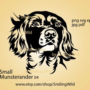 Kleiner Münsterländer svg Porträt, Hund Gesicht ClipArt, munstarlander Cricut Design, Datei schneidbar, digitaler Hund