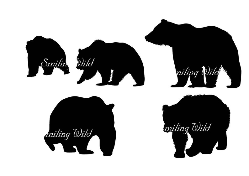 Download Grizzly bear silhouette svg cub clipart printable forest ...