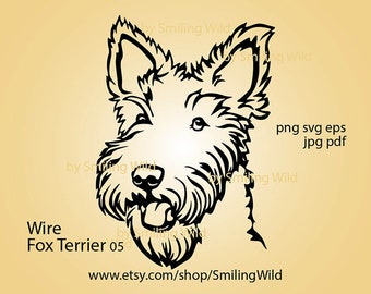 Wire Fox Terrier Svg - Etsy