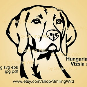 Vizsla húngaro SVG PNG clipart - retrato artístico de perro gráfico vectorial - arte de perro de caza - diseño digital