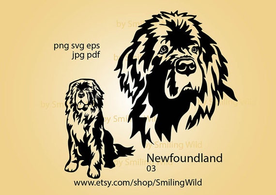 Download Newfoundland Dog Breed Svg Clipart Vector Graphic Art Cut File Etsy PSD Mockup Templates