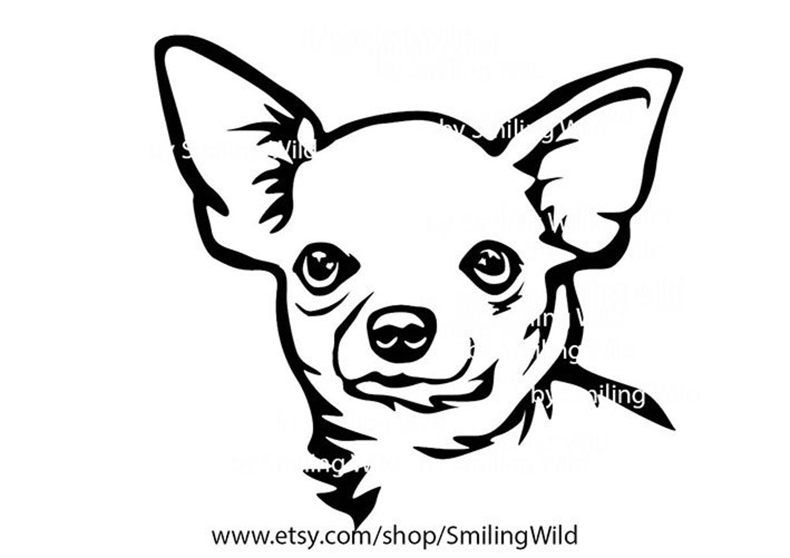Chihuahua 10 svg portrait dog head clipart Chihuahua vector | Etsy