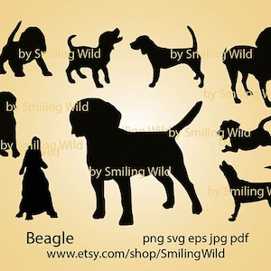 Beagle svg dog breed silhouette clipart vector graphic printable cutout domestic animals beagle puppy print instant download howling dog