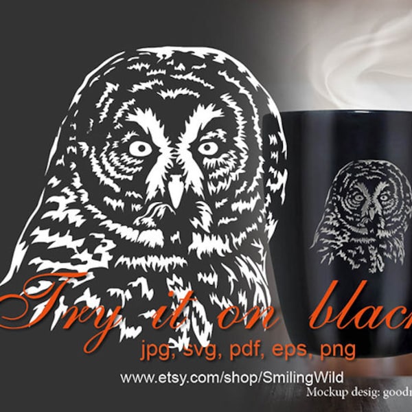 Great Grey Owl svg birds of prey art clipart cut file Owl vector graphic cuttable cricut owl digital design