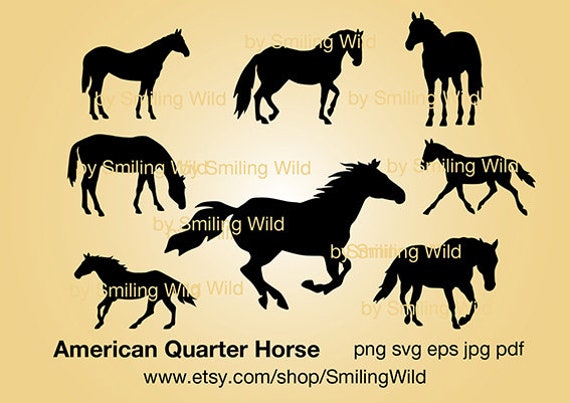 Download Quarter Horse Breed Svg Clipart Vector Graphic Silhouette Etsy PSD Mockup Templates