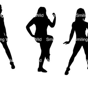 Fitness women silhouette instant download png jpg svg eps