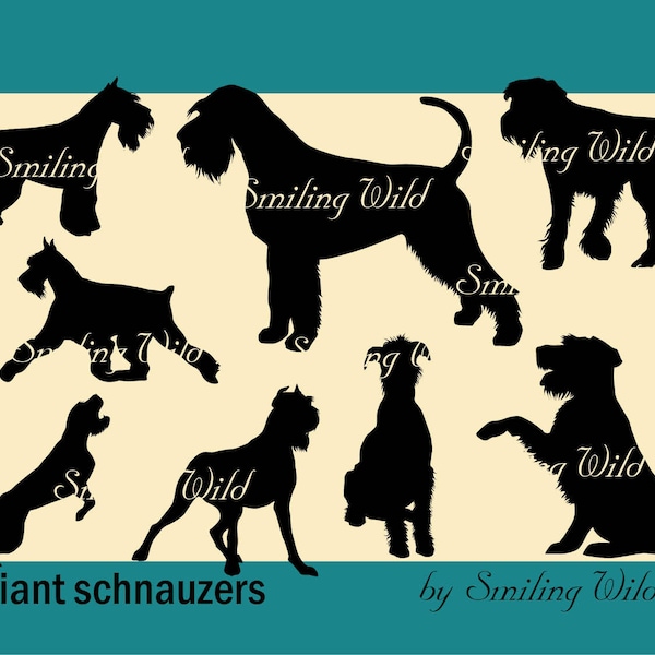 giant schnauzer svg silhouette clipart cutout file printable dog giving paw schnauzer vector graphic art commercial use dog Riezenschnauzer