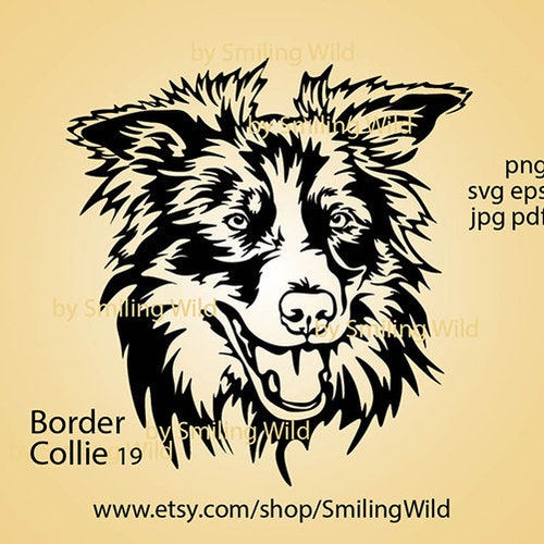 Border Collie Svg Clipart Cut File Lying Dog Vector Graphic - Etsy