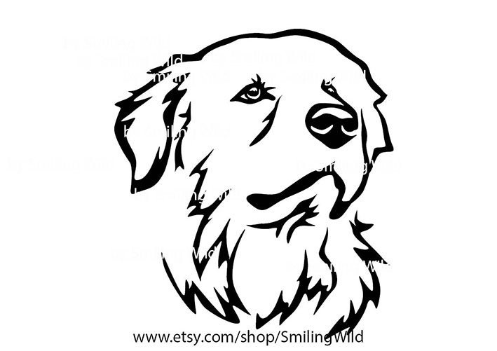 Great Pyrenees 02 Svg Clipart Portrait Vector Graphic Art | Etsy Canada