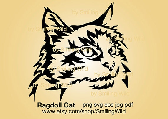 Download Ragdoll Cat Svg Portrait Vector Graphic Art Ragdoll Cat Cut Etsy PSD Mockup Templates