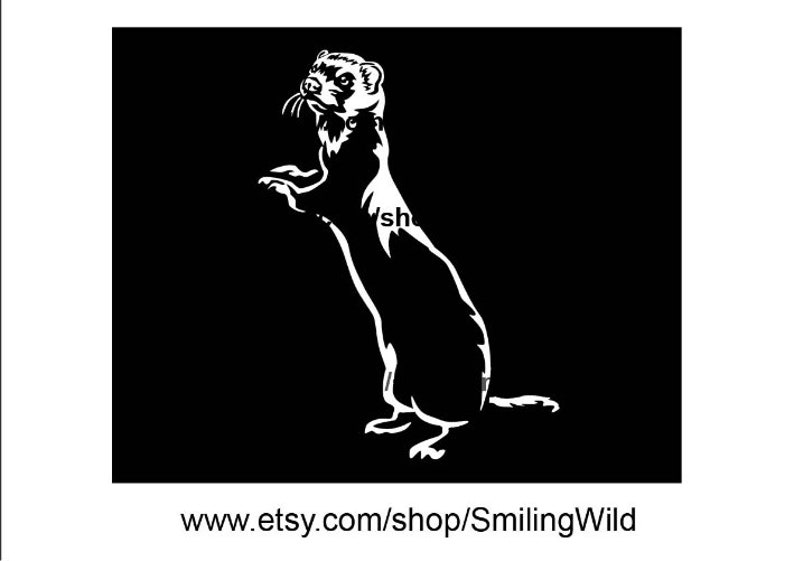 Ferret Svg Clip Art White Vector Graphic Ferret Polecat Etsy UK