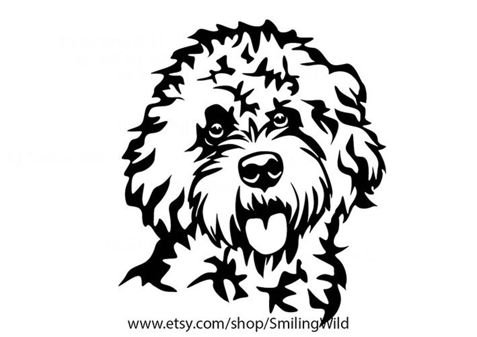 Cockapoo svg portrait vecor graphic art dog head cut file | Etsy