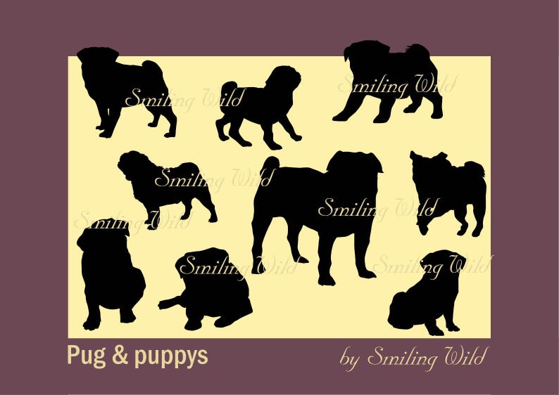 Download Pug dog svg silhouette puppy svg clipart pug Mopshond ...