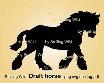 Draft horse svg silhouette clipart Draft horse vector for cricut cut file digital design printable downloadable png eps