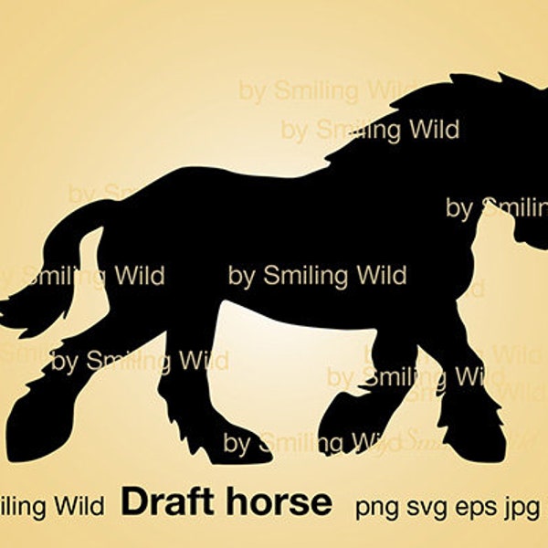 Draft horse svg silhouette clipart Draft horse vector for cricut cut file digital design printable downloadable png eps